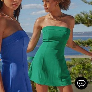 Jade Green Strapless Tube Mini Dress